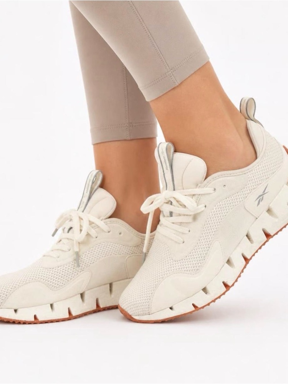 Reebok Women's Cream/White Mesh Trail-Style Sneakers Sz 8.5
